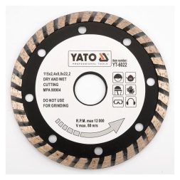 Yato gyémánt vágókorong 115 x 2,4 x 8,0 x 22,2 mm turbo