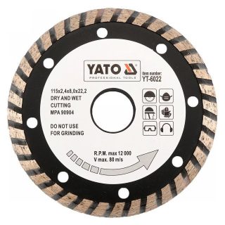Yato gyémánt vágókorong 230 x 3,1 x 8,0 x 22,2 mm turbo
