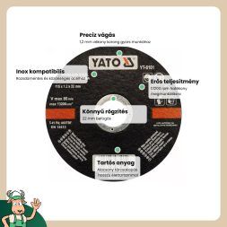 Yato vágókorong fémre 115 x 1,2 x 22 mm inox