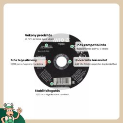 Yato vágókorong fémre 125 x 1,0 x 22,2 mm inox