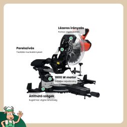 Yato elektromos gérvágó lézeres 255 mm 1800 W