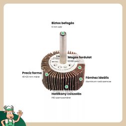 Yato csapos lamellás csiszolókorong 40 x 20 x 6 mm / P60